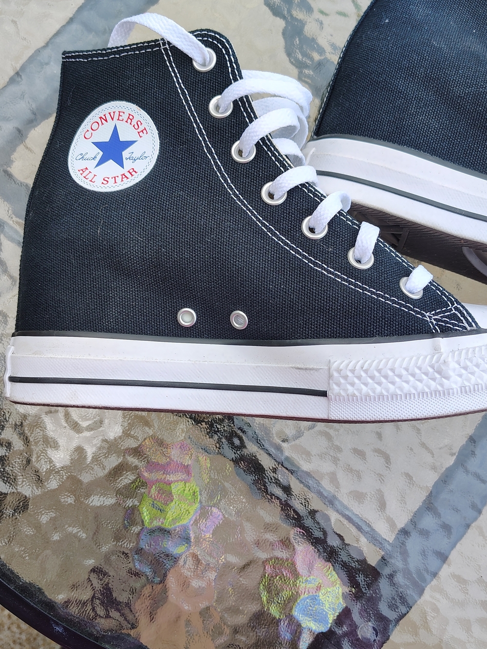 Converse Chuck Taylor All Star High Top Wedge Sneakers - Black/ White NEVER WORN